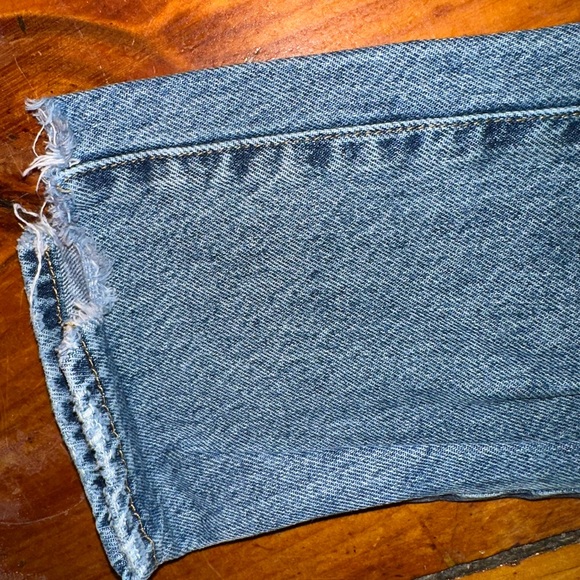 PacSun Ripped Blue High Rise Straight Jeans - Picture 4 of 8